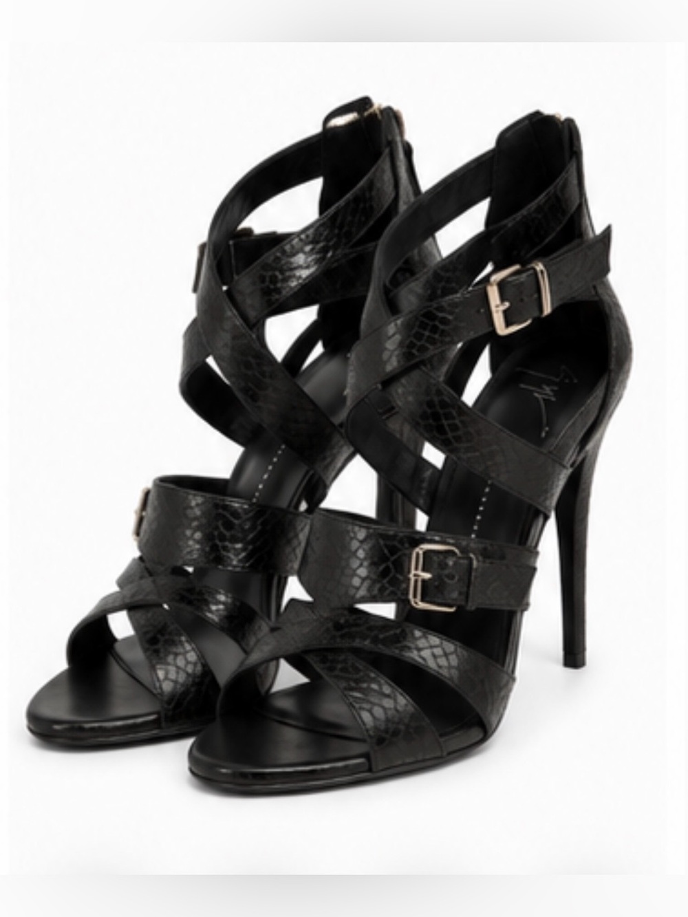 Giuseppe Zanotti Elegant Black Strappy Heels